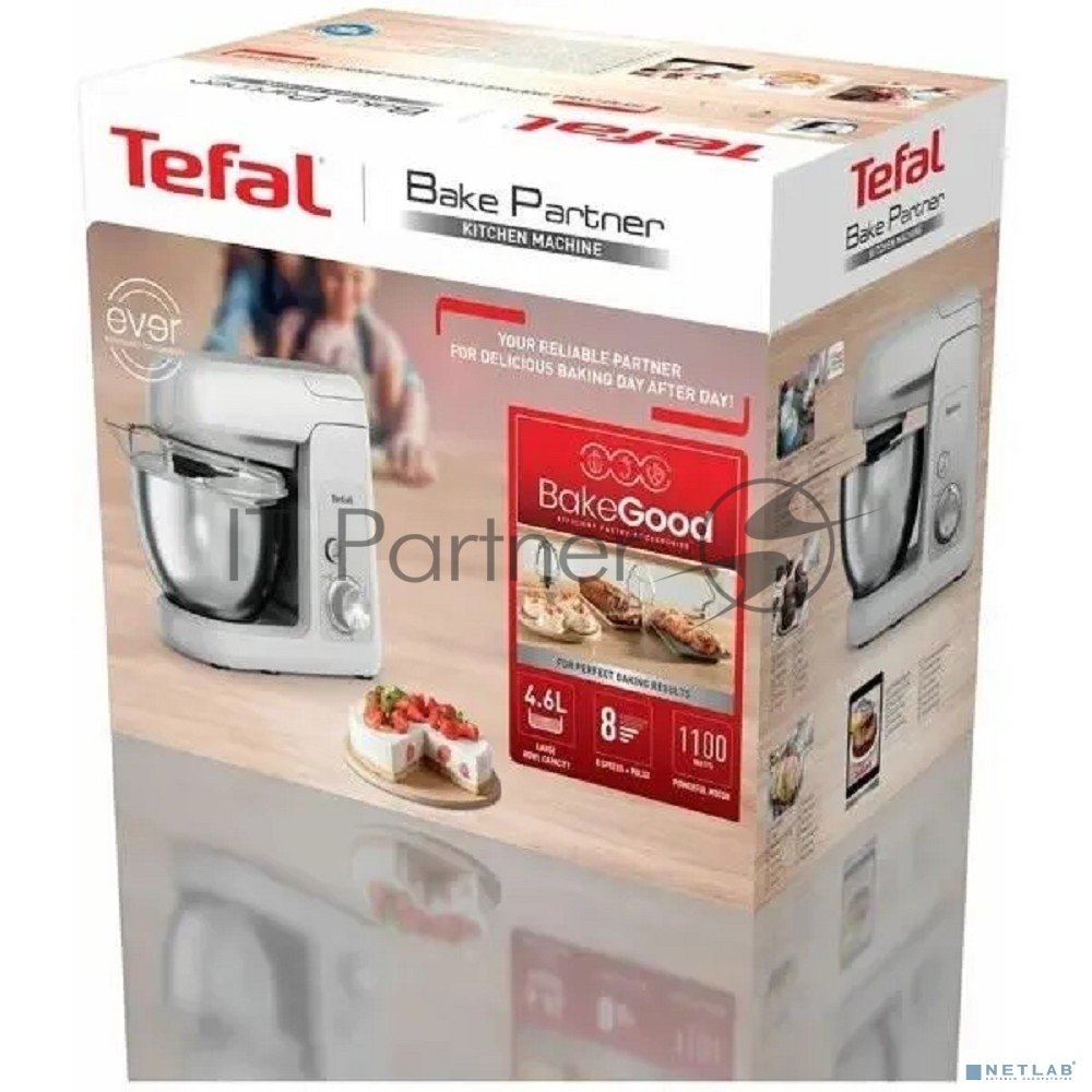Кухонная машина Tefal Bake Partner QB520B38, серый/серебристый