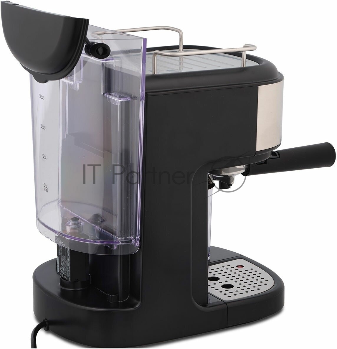 Кофеварка рожковая Vitek Metropolis VT-8489 черный/нержавеющая сталь, 1,5 л, 1250Вт, 15 бар