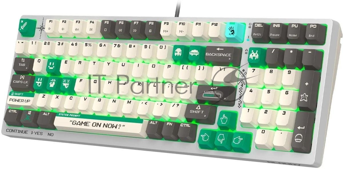 Клавиатура проводная A4Tech Bloody S98 Pixels Green USB белый/бежевый