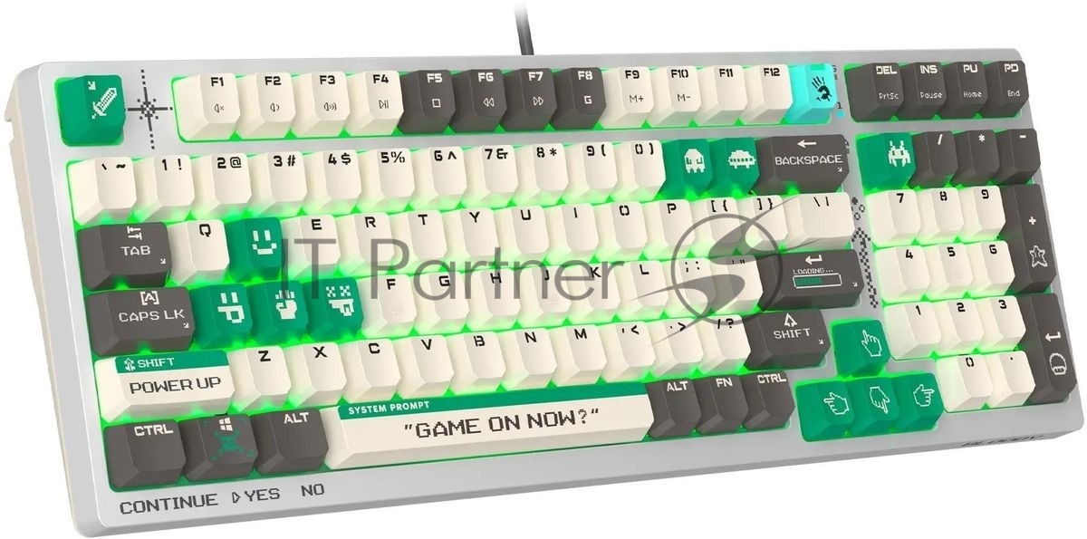 Клавиатура проводная A4Tech Bloody S98 Pixels Green USB белый/бежевый
