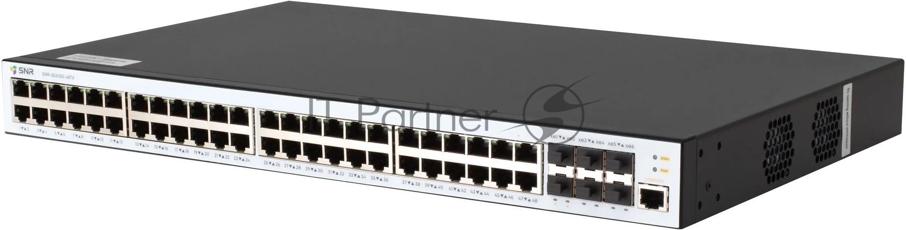 Коммутатор SNR SNR-S5310G-48TX, 48×1 Гбит/с + 6×1/10 Гбит/с SFP+, управляемый