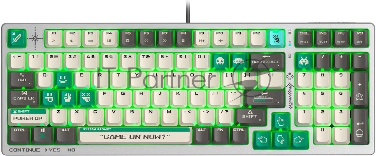 Клавиатура проводная A4Tech Bloody S98 Pixels Green USB белый/бежевый