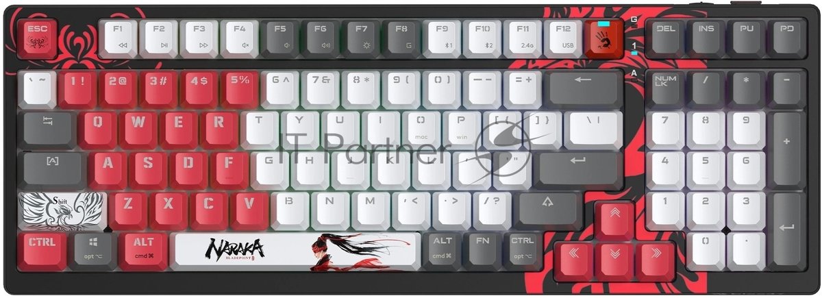 Клавиатура беспроводная механическая A4Tech Bloody WS98 Naraka USB черный/красный (WS98)