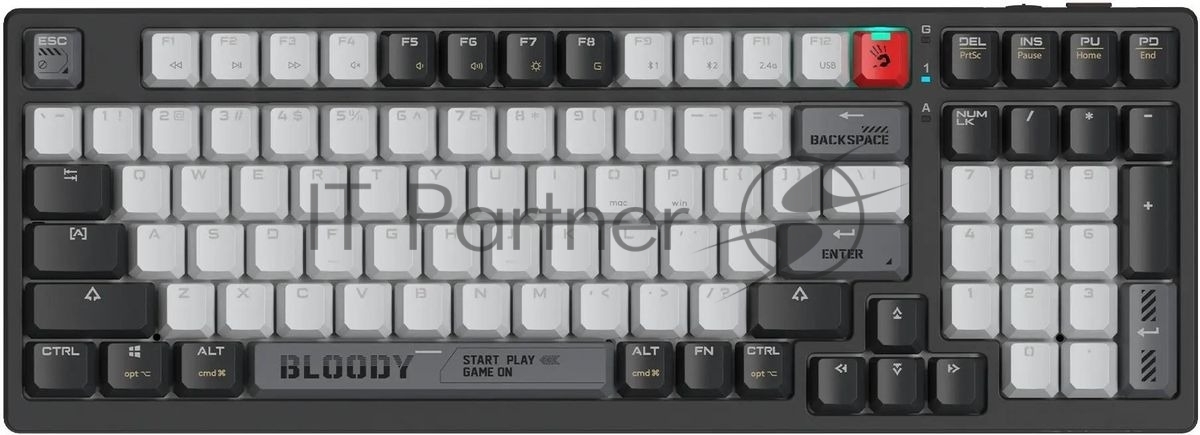 Клавиатура беспроводная механическая A4Tech Bloody WS98 USB черный/серый (WS98)