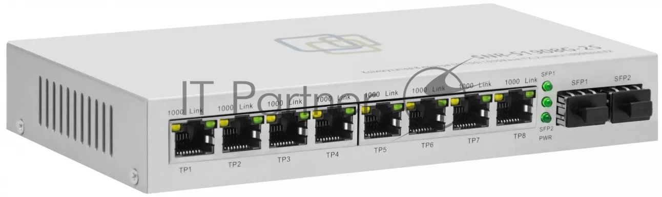 Коммутатор SNR SNR-S1908G-2S, 8×1 Гбит/с + 2×1 Гбит/с SFP, управляемый