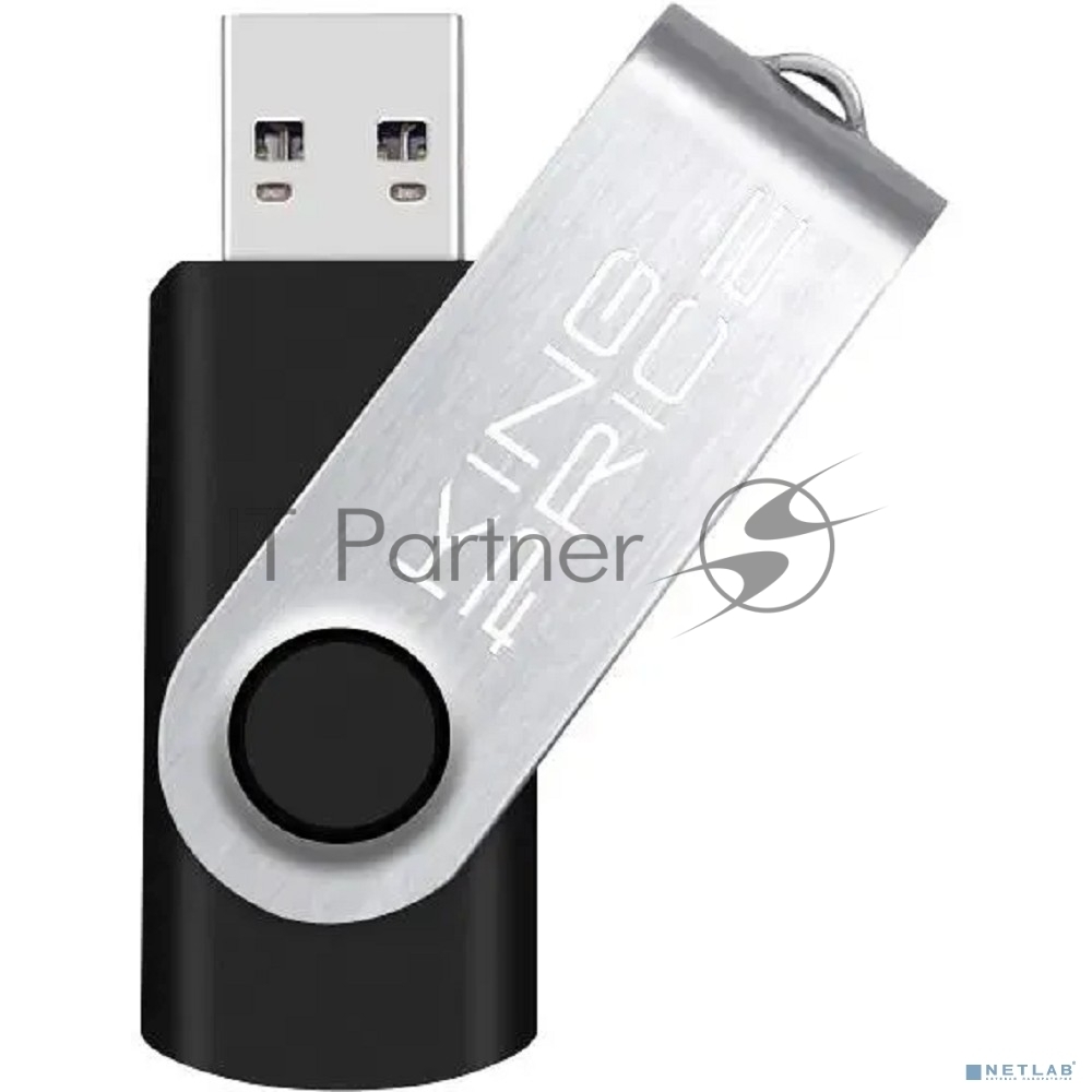 Флешка USB KingPrice KPFD2 (KPFD2A032ABK), 32Gb, USB 2.0, R/W 20/10, черный/сере