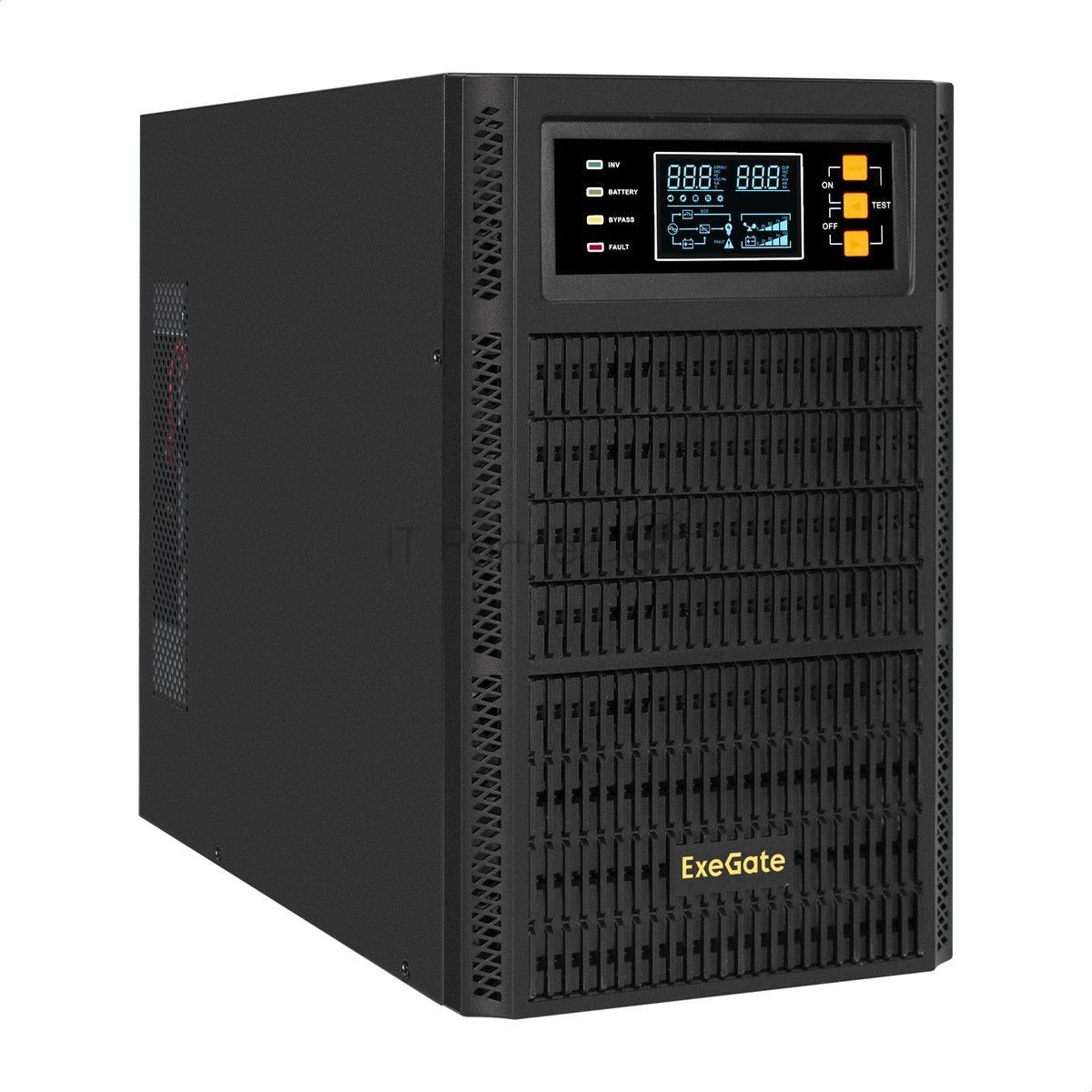 Источник бесперебойного питания On-line ExeGate PowerExpert TL-2000.72V.LCD.AVR.4SH.USB.RS232.SNMP 2000VA/2000W, On-Line, PF=1, LCD, 4*Schuko, RS232, USB, SNMP-slot, встроенные батареи 12V 7.2Ah- 6шт, возможность подключения до 4 внешних батарейных блоков 72В, Tower, металлический корпус, Black