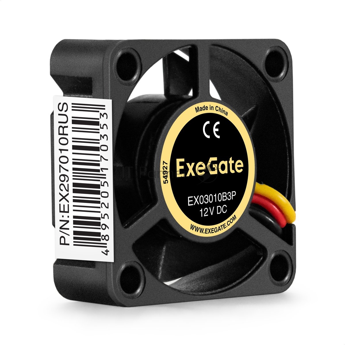 Exegate EX297010RUS Вентилятор 12B DC ExeGate EX03010B3P (30x30x10 мм, 2-Ball (двойной шарикоподшипник), 3pin, 10500RPM, 29dBA)