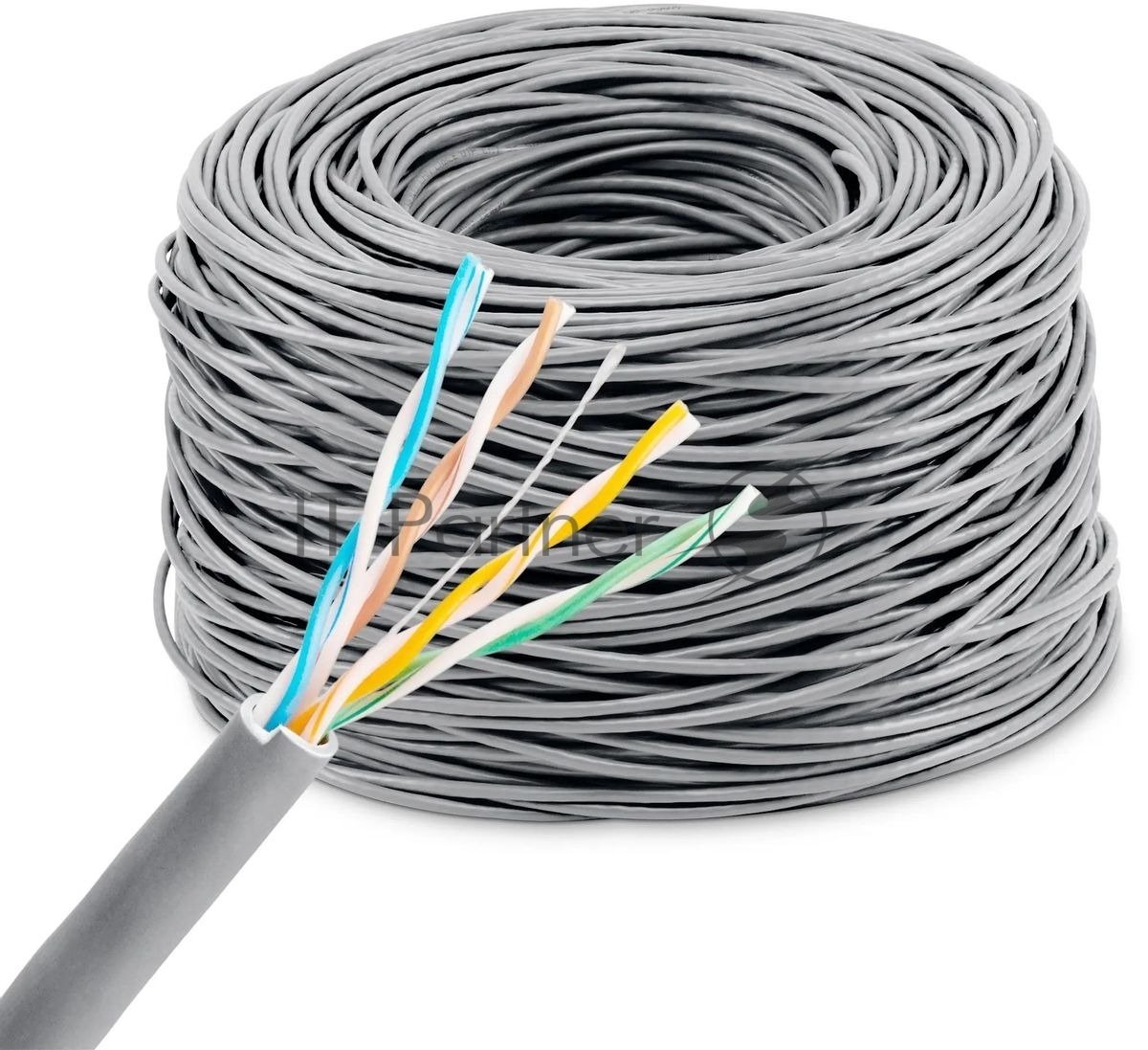 Кабель сетевой KingPrice KP-utp-c5e-0.4mm-cca-305m 1Гбит/с UTP 4 пары cat.5E solid  0.40мм  CCA  305м серый