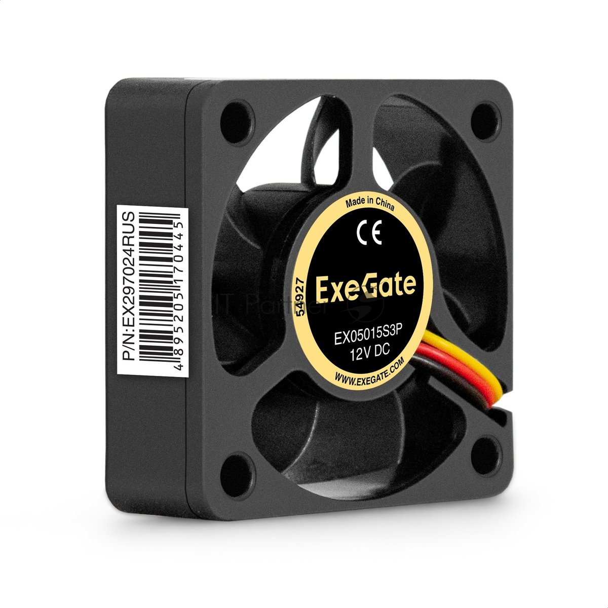 Exegate EX297024RUS Вентилятор 12В DC ExeGate EX05015S3P (50x50x15 мм, Sleeve bearing (подшипник скольжения), 3pin, 5500RPM, 30dBA)