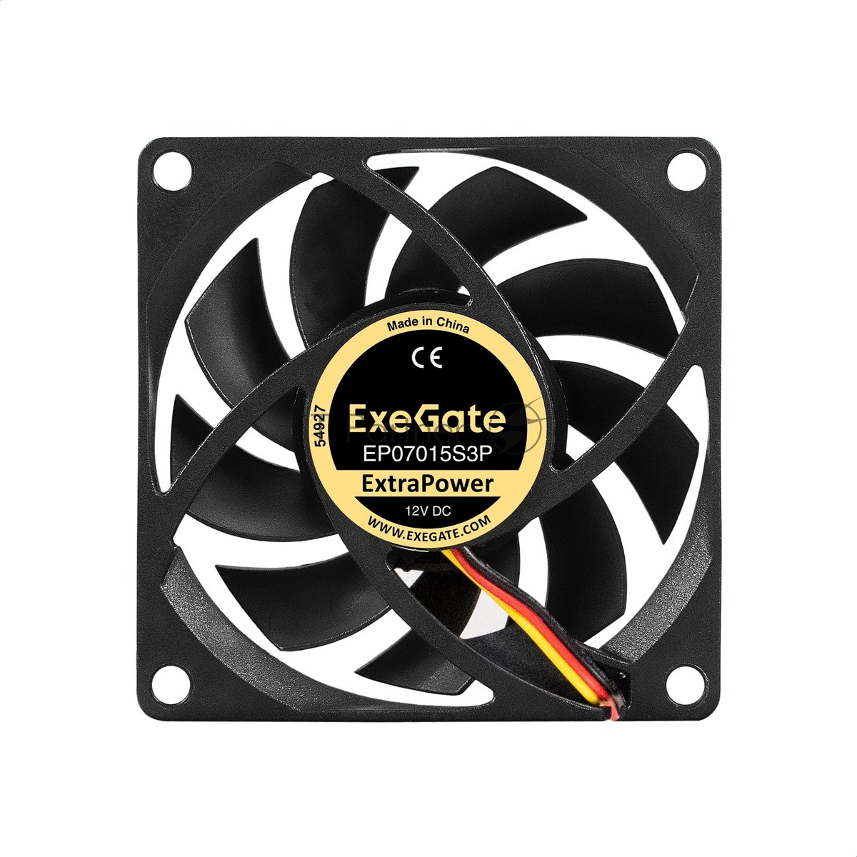Exegate EX297039RUS Вентилятор 12В DC ExeGate ExtraPower EP07015S3P (70x70x15 мм, Sleeve bearing (подшипник скольжения), 3pin, 3000RPM, 27dBA)