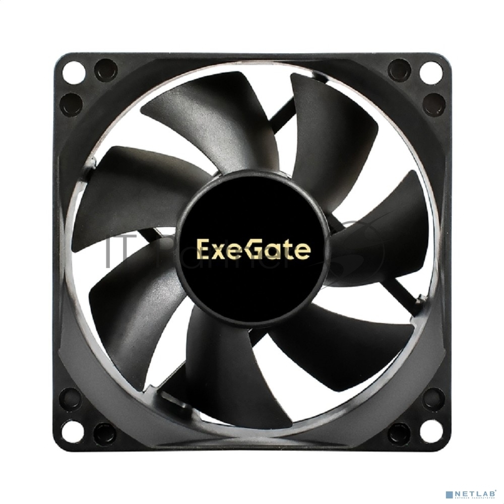 Exegate EX297043RUS Вентилятор 12В DC ExeGate ExtraSilent ES08025S3P (80x80x25 мм, Sleeve bearing (подшипник скольжения), 3pin, 2100RPM, 21dBA)