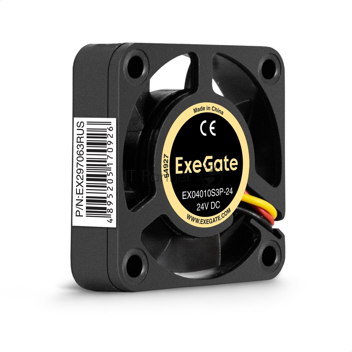 Exegate EX297063RUS Вентилятор 24В DC ExeGate EX04010S3P-24 (40x40x10 мм, Sleeve bearing (подшипник скольжения), 3pin, 7500RMP, 38,5dBA)