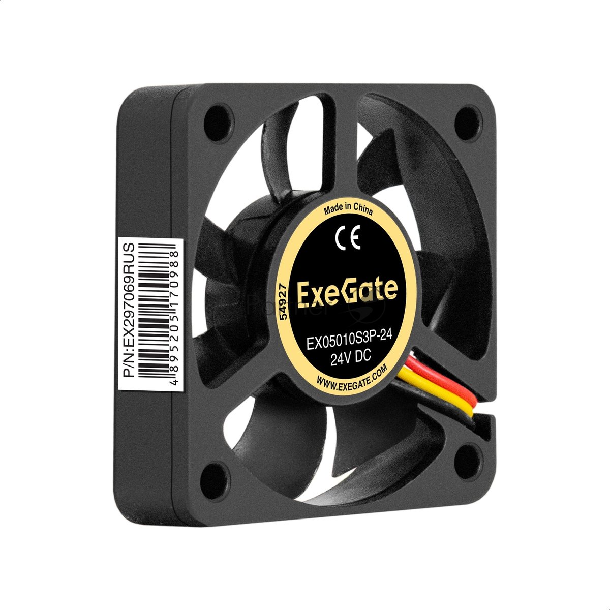 Exegate EX297069RUS Вентилятор 24В DC ExeGate EX05010S3P-24 (50x50x10 мм, Sleeve bearing (подшипник скольжения), 3pin, 7200RMP, 39dBA)