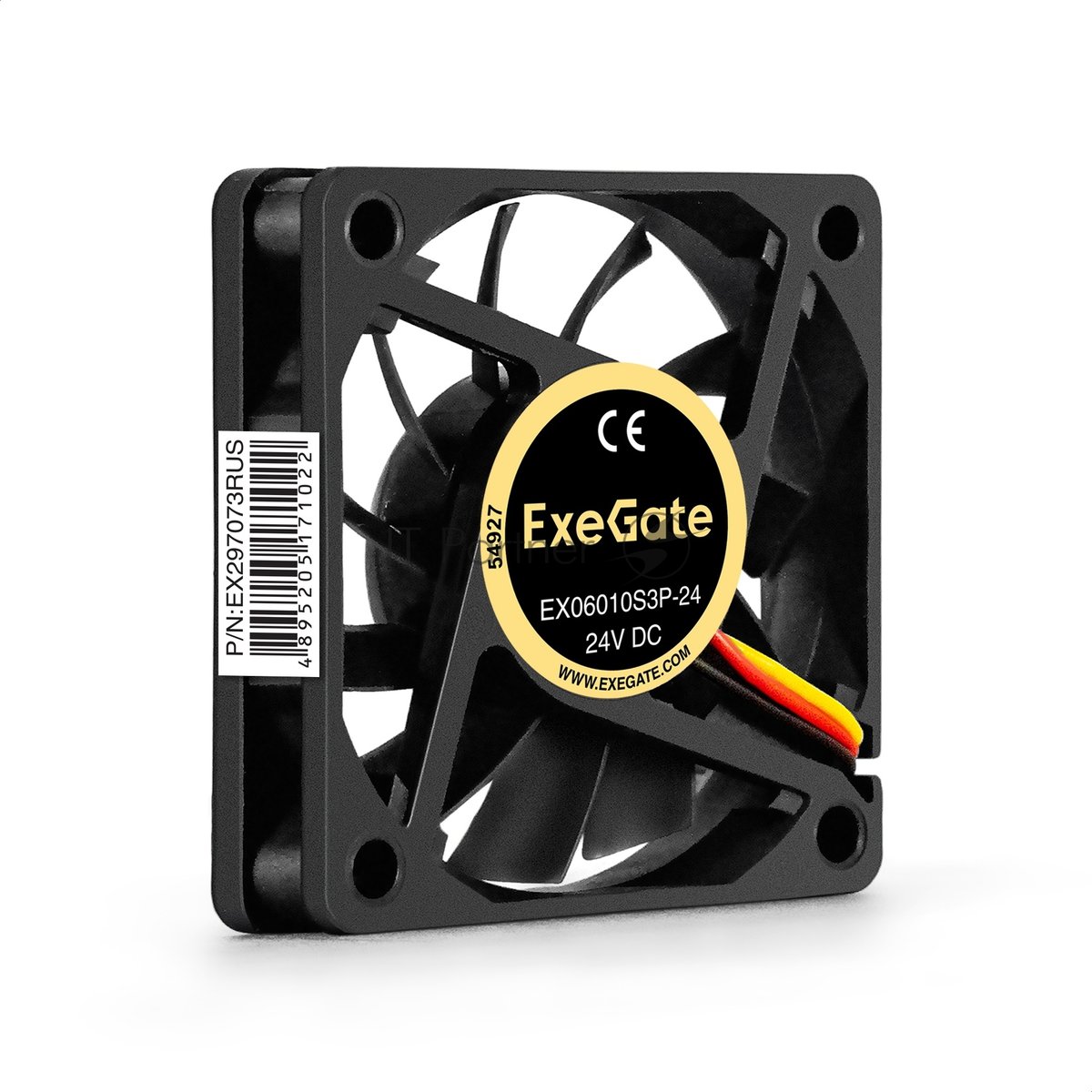 Exegate EX297073RUS Вентилятор 24В DC ExeGate EX06010S3P-24 (60x60x10 мм, Sleeve bearing (подшипник скольжения), 3pin, 3000RMP, 24,1dBA)