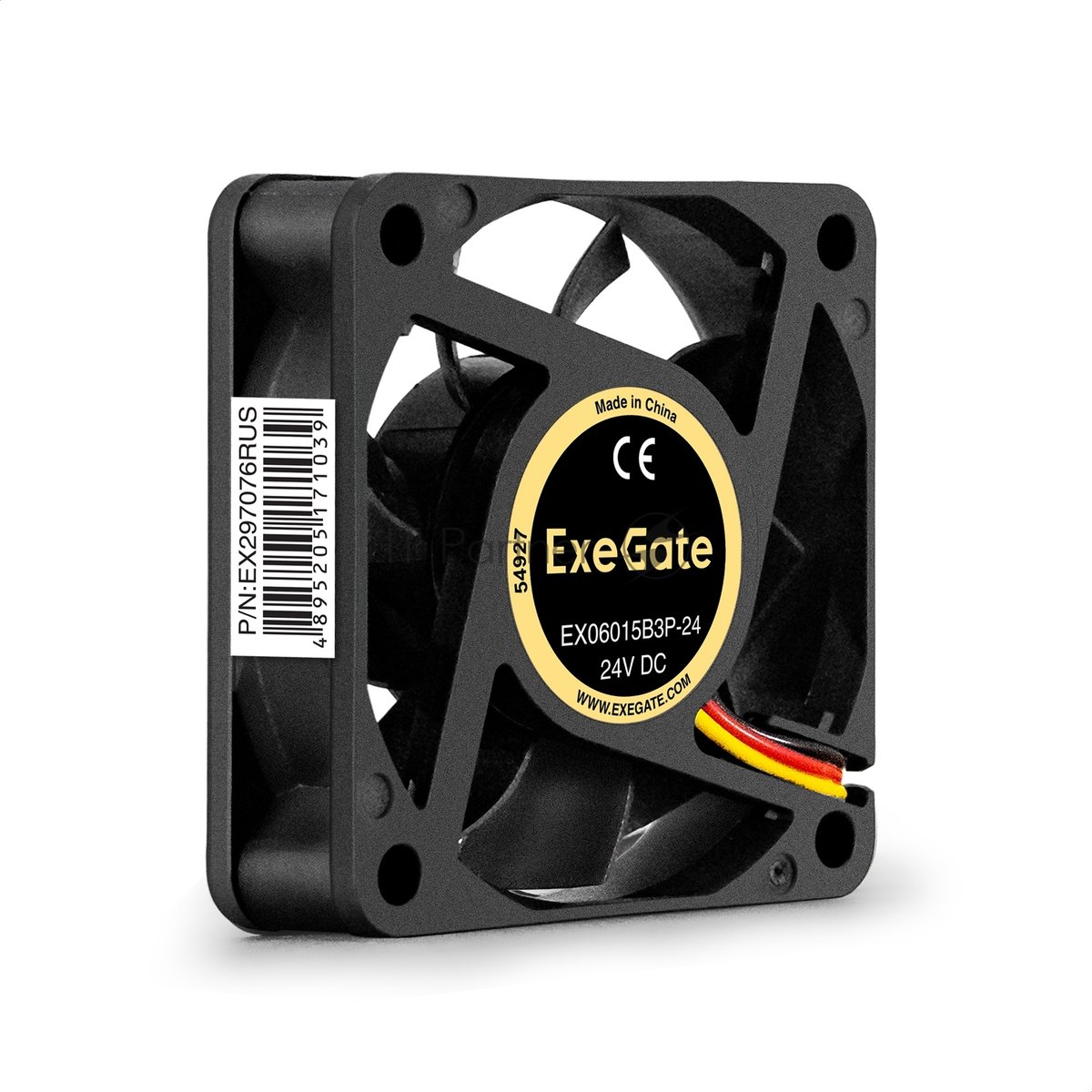 Exegate EX297076RUS Вентилятор 24В DC ExeGate EX06015B3P-24 (60x60x15 мм, 2-Ball (двойной шарикоподшипник), 3pin, 5000RMP, 35,5dBA)