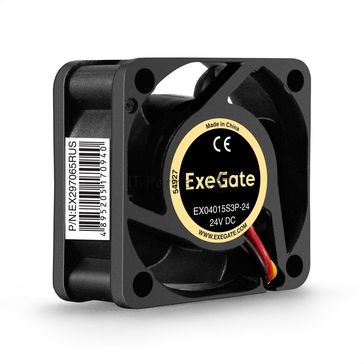 Exegate EX297065RUS Вентилятор 24В DC ExeGate EX04015S3P-24 (40x40x15 мм, Sleeve bearing (подшипник скольжения), 3pin, 7500RMP, 32,6dBA)
