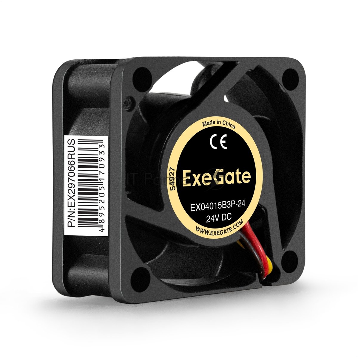 Exegate EX297066RUS Вентилятор 24В DC ExeGate EX04015B3P-24 (40x40x15 мм, 2-Ball (двойной шарикоподшипник), 3pin, 7800RMP, 33,1dBA