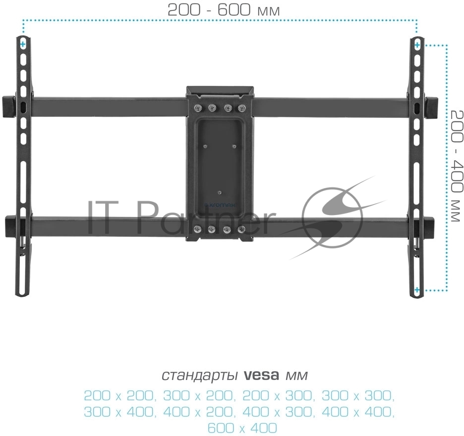 Кронштейн для телевизора Kromax CORBEL-10, 22"-75", макс. 32кг, настенный, поворот и наклон