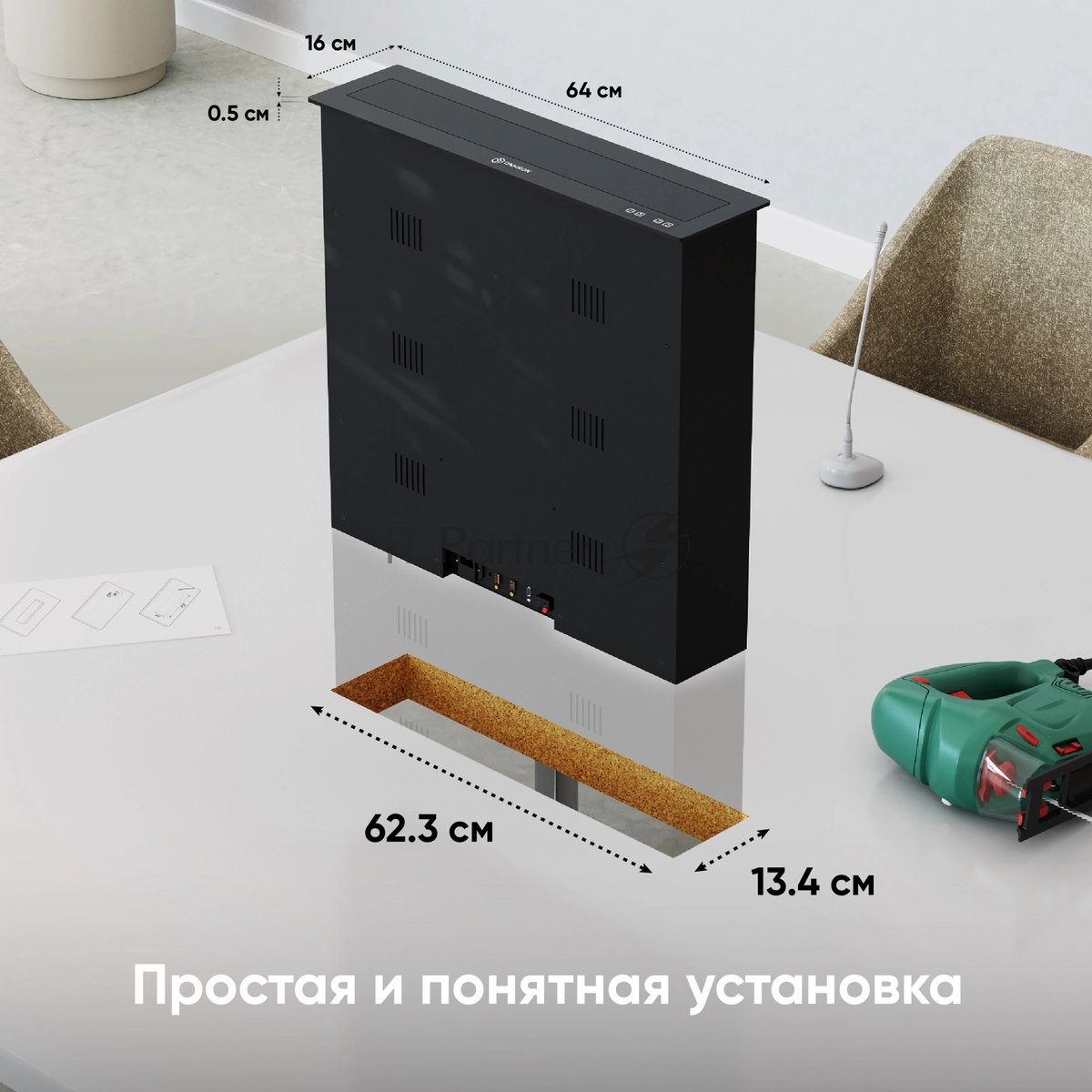 Кронштейн для мониторов Onkron NWS-SC24 черный 13"-24" макс.15кг настольный