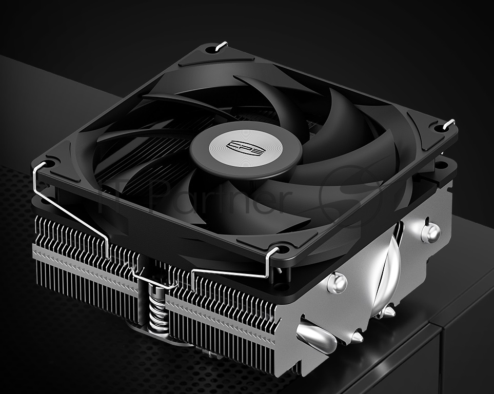 Кулер для процессора PCCooler RC400-53 (125W, 4-pin PWM, 53.5мм, Al/Cu, 4x6мм, 1x92мм, 43CFM, 31.2dBA, 2700RPM, S: 1851/1700/1200/20XX/115X, AM5/AM4, silver, black)