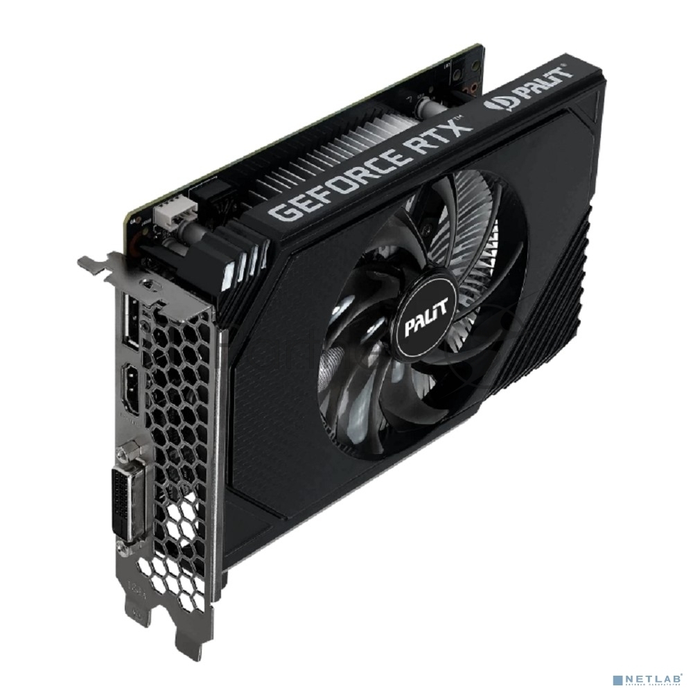 Видеокарта Palit GeForce RTX 3050 StormX V1, 6 GB GDDR6, 96bit, DisplayPort, HDMI, DVI-D, GPU 1470 MHz