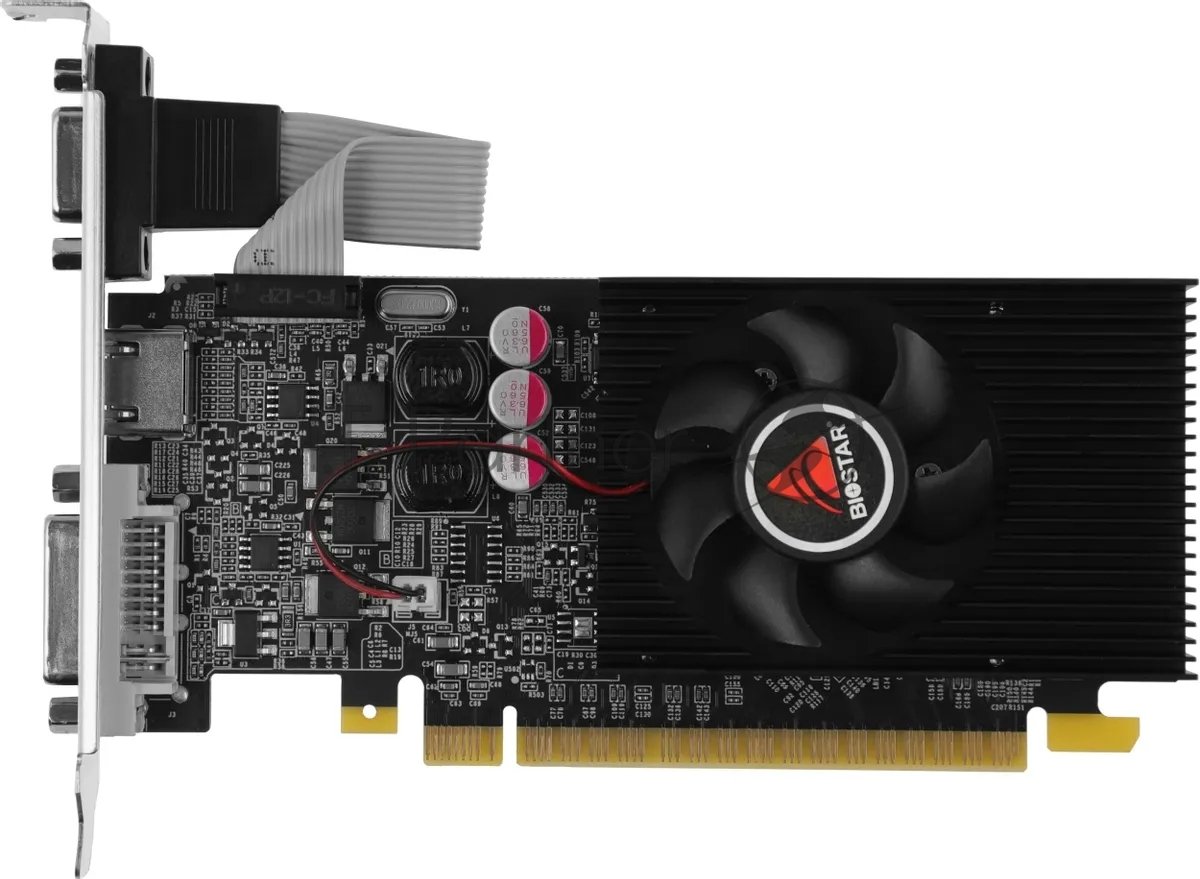 Видеокарта Biostar GeForce GT 210, 1 GB DDR3, 64 bit, HDMI, DVI-I, VGA, GPU 589 MHz