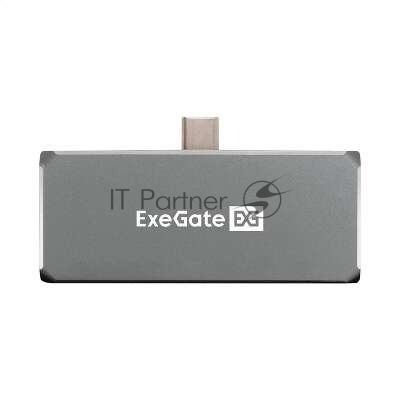USB-концентратор 5-в-1 ExeGate DUB-31C/PD/HA (кабель-адаптер USB Type-C --> 1xUSB3.0 + Type-C DATA (480Mb/s) + PD 100W + HDMI 4K@30Hz + Audio, Plug&Play, подходит для iPad Pro и мобильных телефонов, серый)