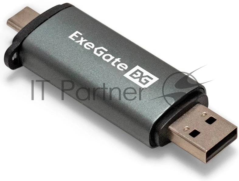Кард-ридер ExeGate CR-201CA/серый/SDXC/SDHC/SD/microSDXC/microSDHC/microSD/USB Type-A/Type-C/алюминий