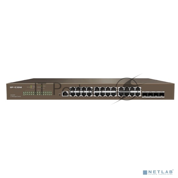 IP-COM G5328F Коммутатор управляемый 3 уровня L3, 28 портов, 24x1 Гбит/с, SFP+ 4x10 Гбит/с, установка в стойку 1U