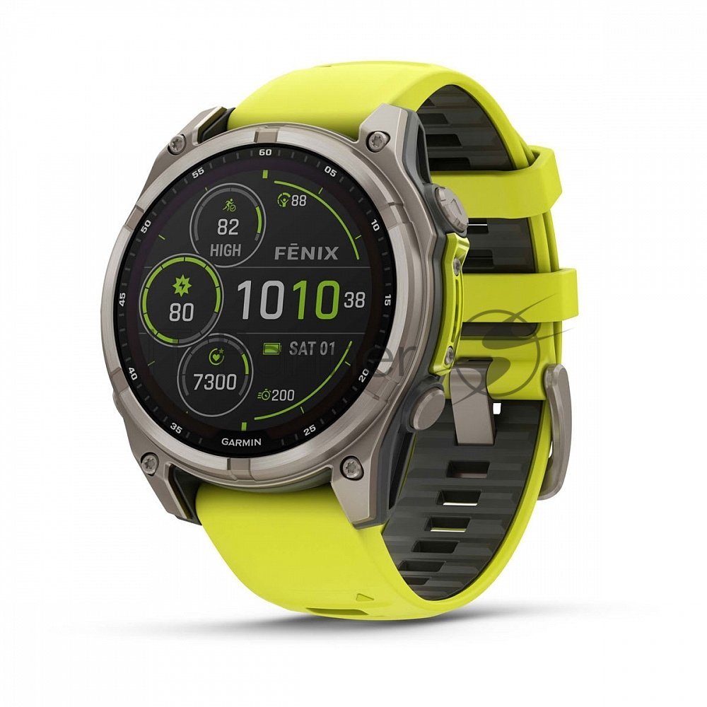 Умные часы Garmin Fenix 8 Solar Sapphire, 1.6" AMOLED, Wi-Fi, Bluetooth, NFC, 100м, титановый угольно-серый / черный