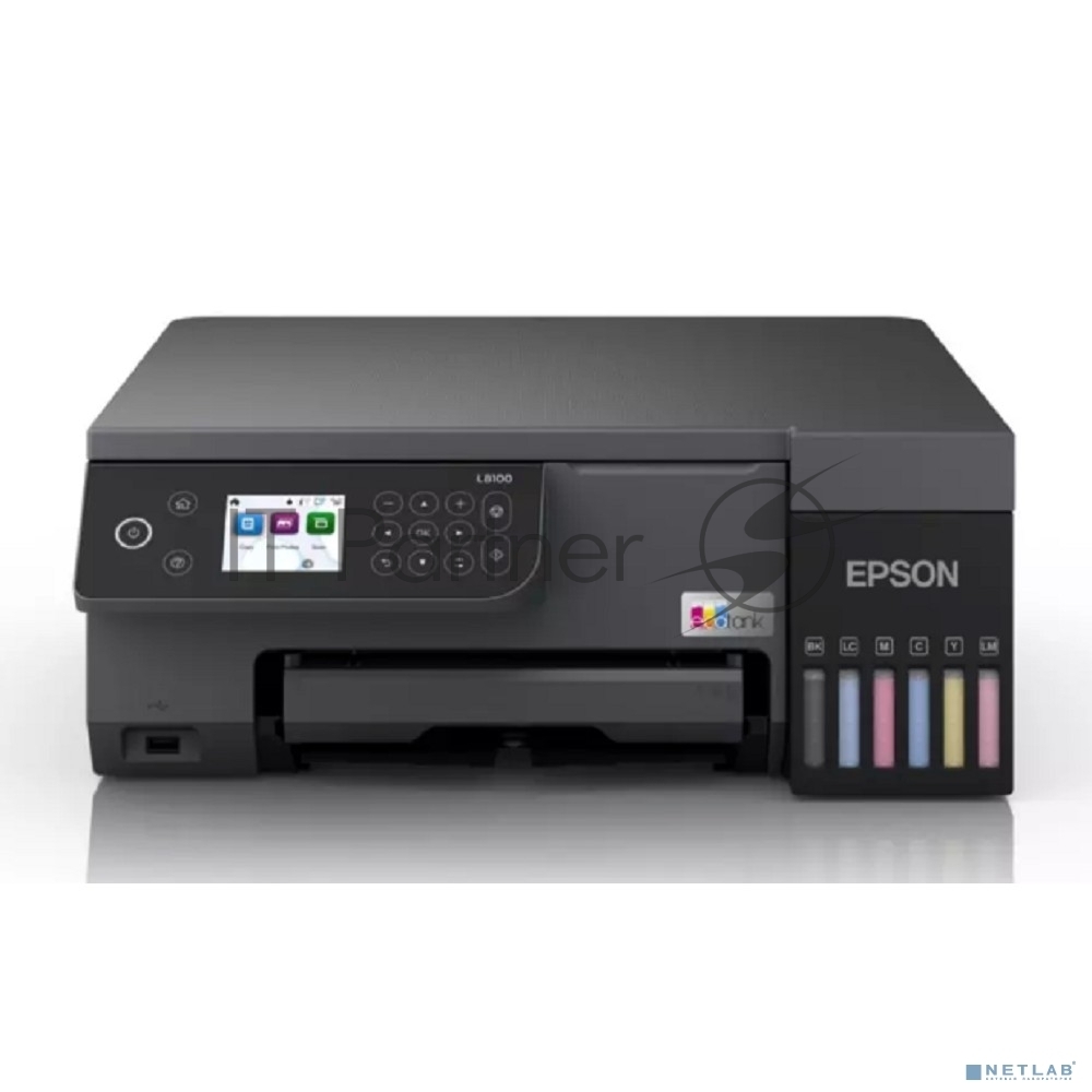 МФУ струйное Epson EcoTank L8100 (C11CK94***), A4, цветной, печ. до 8 стр/мин., 5760 x 1440 dpi (печ.), 1200x4800dpi (скан.), USB, Wi-Fi