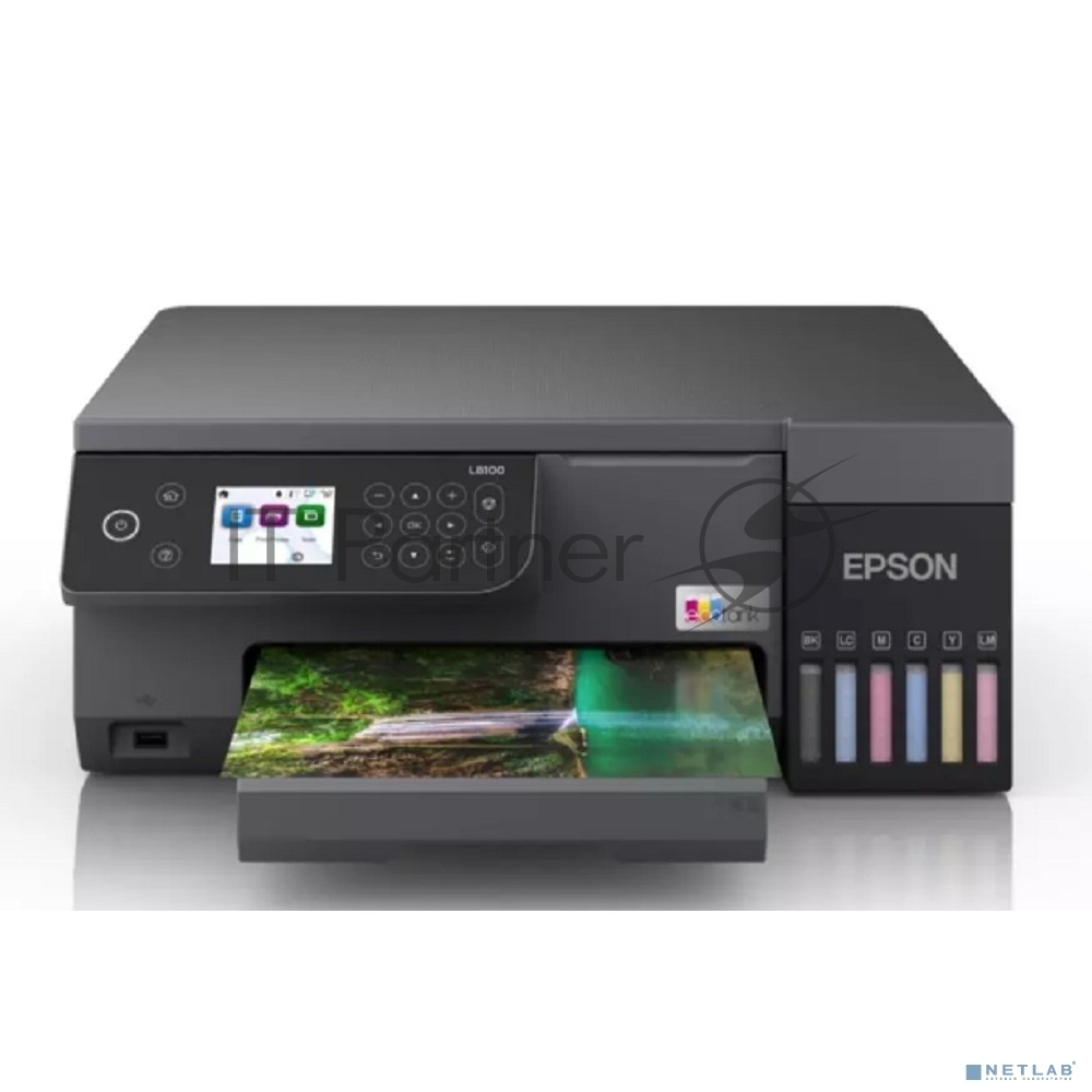 МФУ струйное Epson EcoTank L8100 (C11CK94***), A4, цветной, печ. до 8 стр/мин., 5760 x 1440 dpi (печ.), 1200x4800dpi (скан.), USB, Wi-Fi