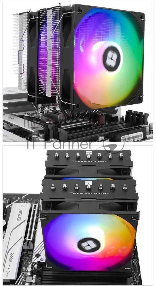 Кулер Thermalright Phantom Spirit 120 SE ARGb Soc-AM5/AM4/1151/1200/1700 черный 4-pin 25.6dB Al+Cu 765gr Ret (PS120-SE-ARGb)