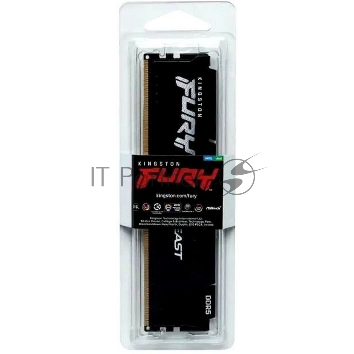 Оперативная память Kingston Fury Beast, DDR5, 16Gb (1x16Gb), 6800MHz, CL34, DIMM, с радиатором, черный