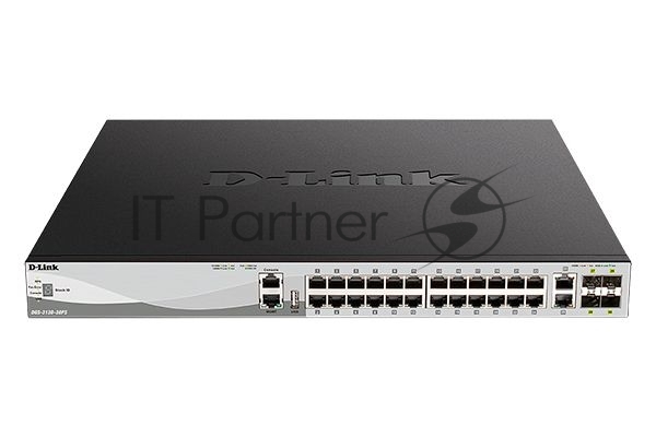 Коммутатор D-Link DGS-3130-30PS/B2A, 24×1 Гбит/с + 2×10 Гбит/с Base-T + 4×10 Гбит/с SFP+, управляемый