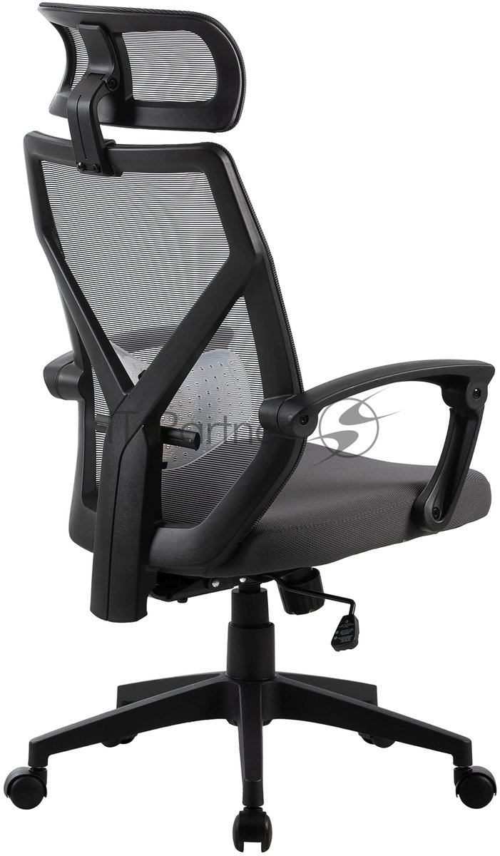 Кресло Cactus CS-MC414-GY черный, сетка, подголовник