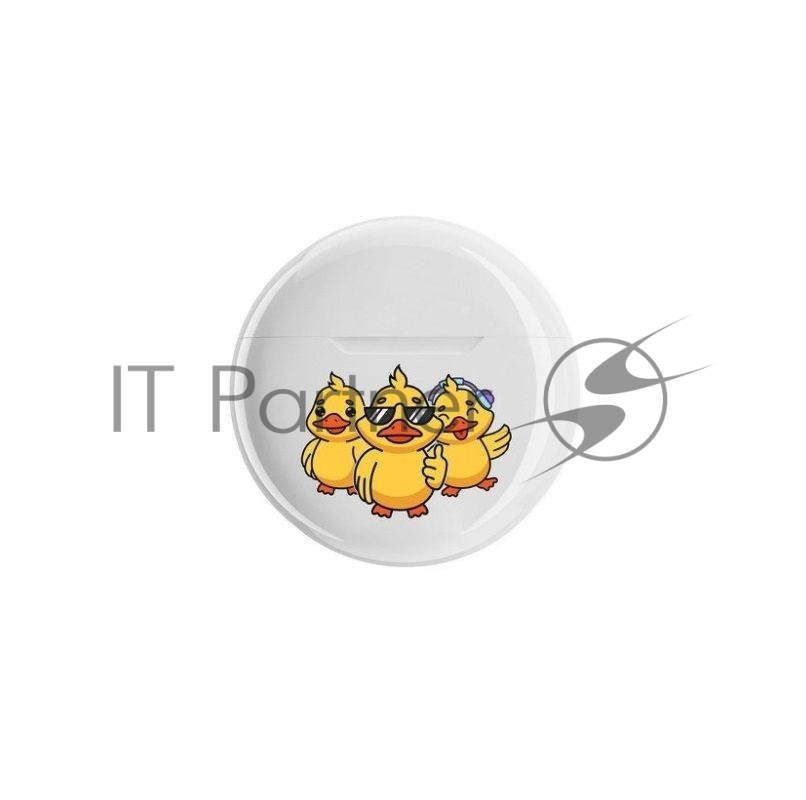 Наушники TWS ViBE BT 0100 "Ducks" белый, вкладыши, Bluetooth, сенсорное управление, до 4 ч