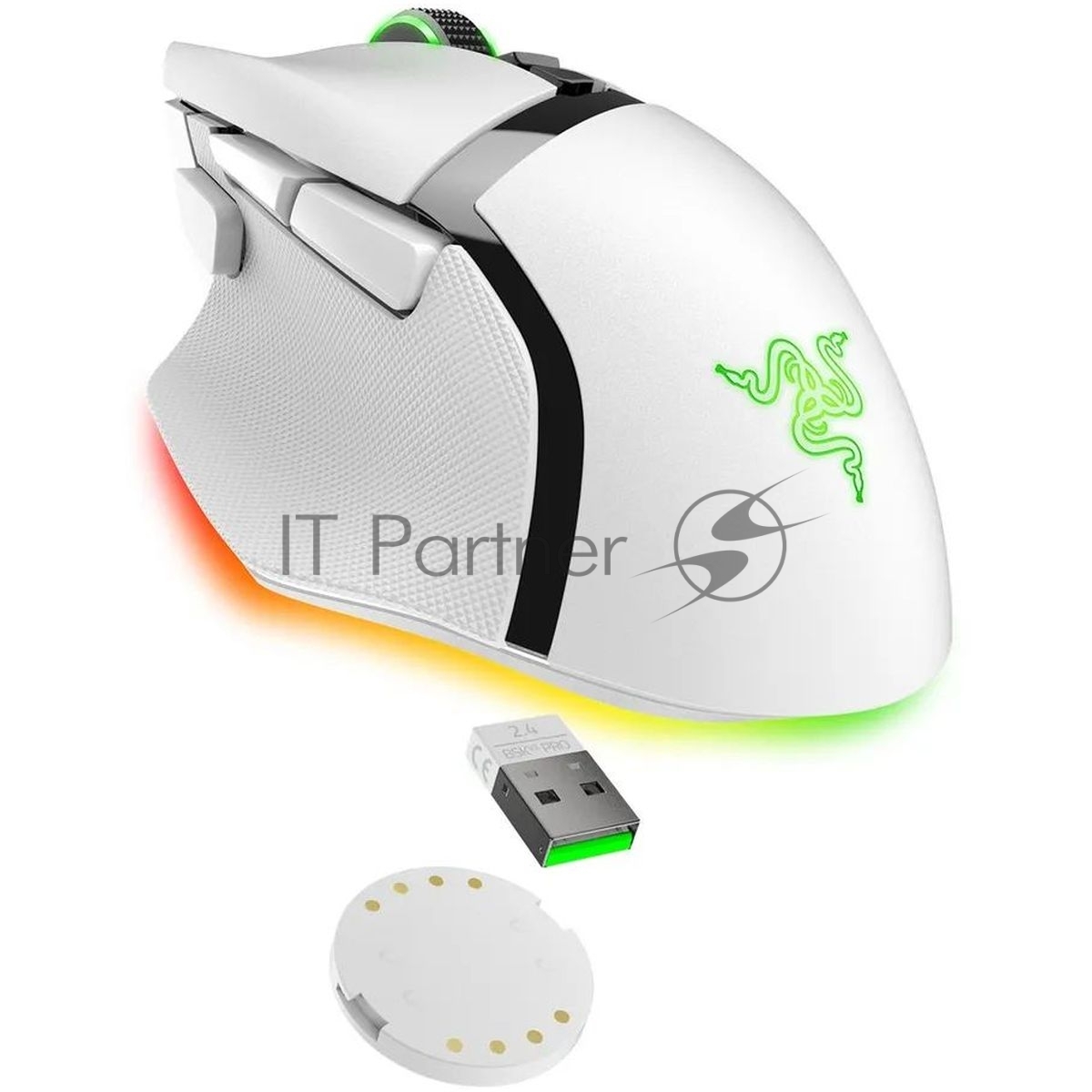 Мышь беспроводная/проводная Razer Basilisk V3 Pro 35K белый, 35000 dpi, радиоканал, Bluetooth, USB, кнопки - 11
