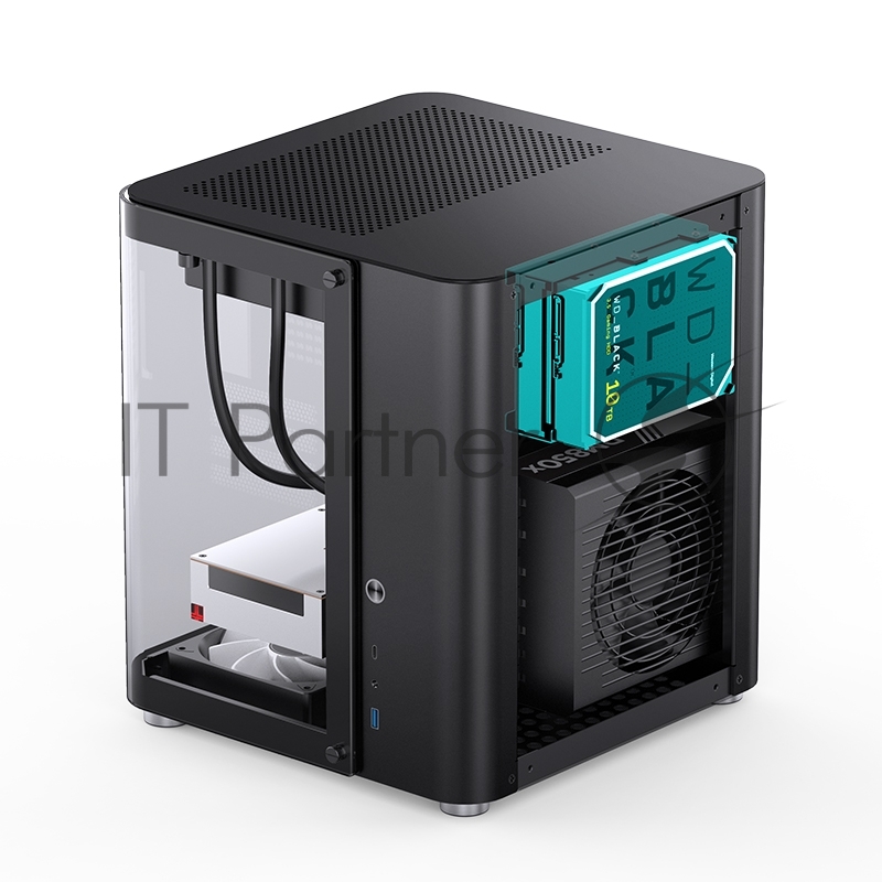 Корпус без блока питания Корпус JONSBO TK-1 Black 2.0 MATX без БП, mini-ITX, micro-ATX, черный