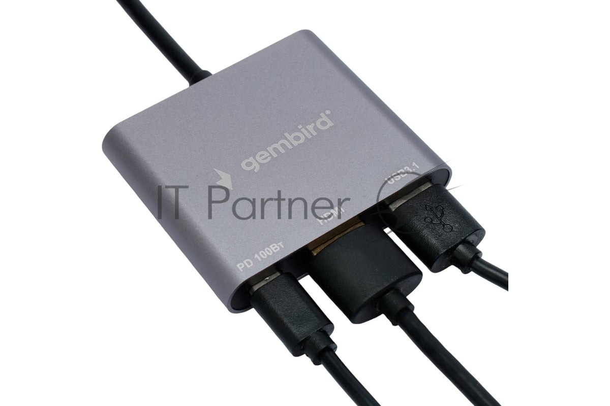 Док-станция Gembird UHB-D2, USB Type-C, USB Type-C PD100W, HDMI, USB Type-C