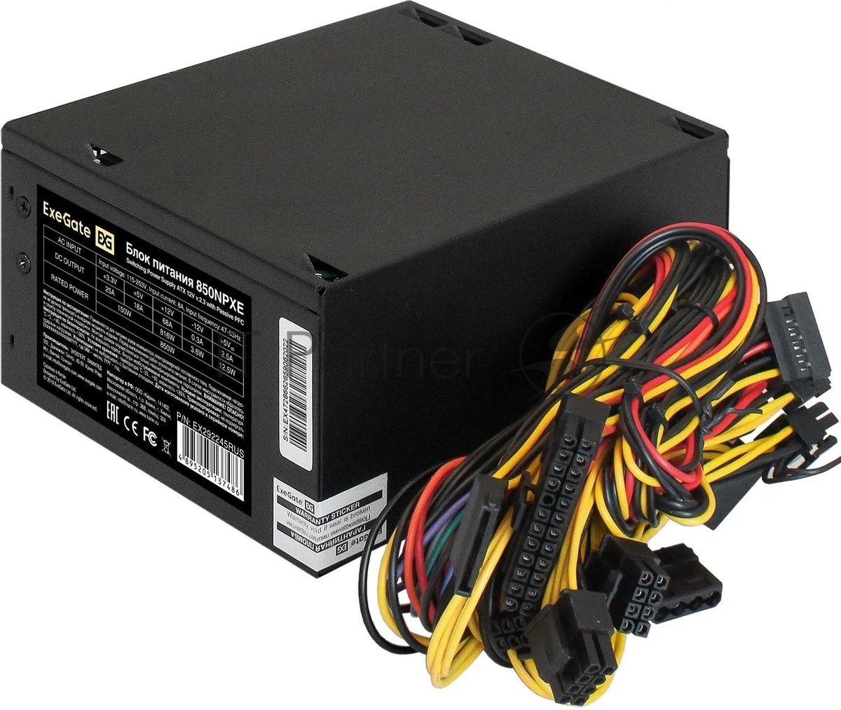 Блок питания ExeGate 850NPXE (EX292245RUS-PC), 850Вт, 120мм, черный