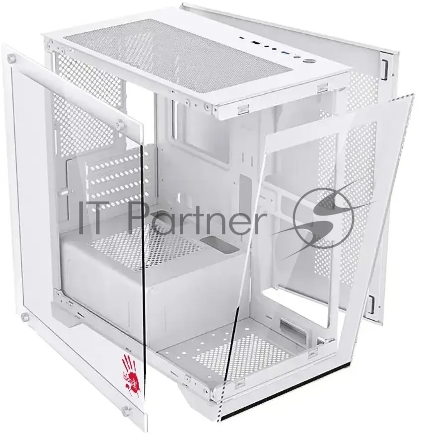 Корпус для ПК Bloody - BD-CC103, mITX, mATX, 1х2.5", 1х3.5", 1xUSB2.0, 1xUSB3.0, Mini Tower, без БП, цвет белый, BD-CC103-WH