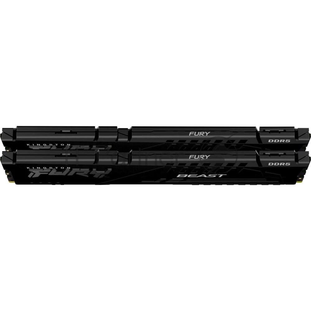Оперативная память Kingston Fury Beast, DDR5, 32Gb (2x16Gb), 6400MHz, CL32, DIMM, с радиатором, черный