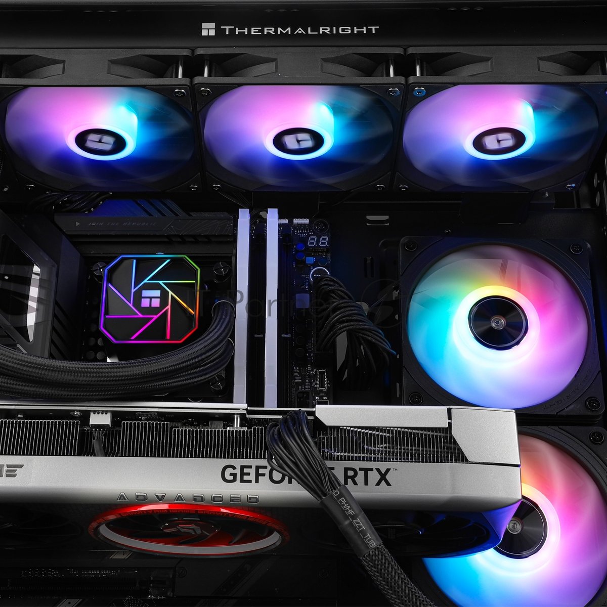 Система жидкостного охлаждения Thermalright Aqua Elite 360 Black ARGB V3, 360 мм, 3x120 мм, ARGB