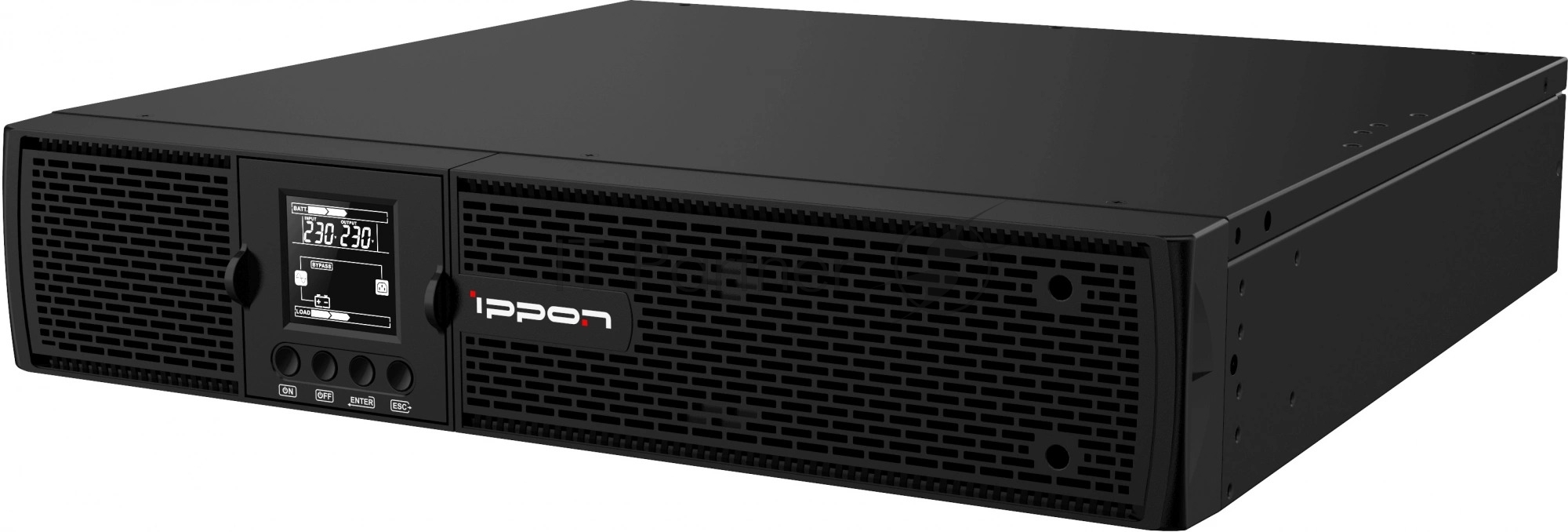ИБП Ippon - RTB 2000 ВА/1800 Вт, On-Line, in (1xIEC-320 C20), 8xIEC-320 C13, 1xIEC-320 C19, LCD, Rack, 2U, цвет чёрный, 2028479