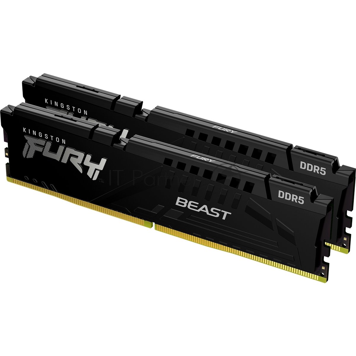 Оперативная память Kingston Fury Beast, DDR5, 32Gb (2x16Gb), 6400MHz, CL32, DIMM, с радиатором, черный