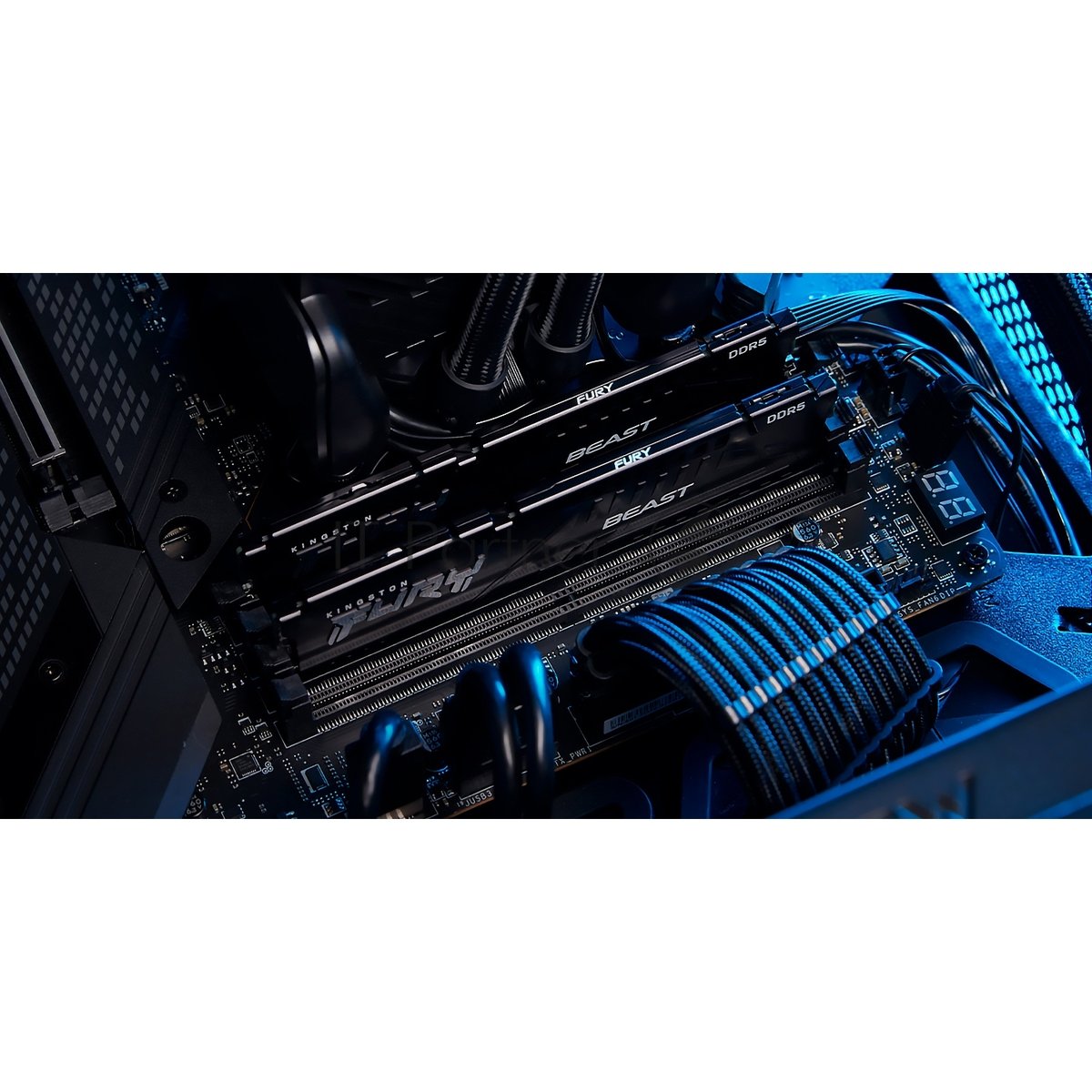 Оперативная память Kingston Fury Beast, DDR5, 32Gb (2x16Gb), 6400MHz, CL32, DIMM, с радиатором, черный