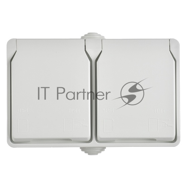 Розетка 2-я IEK ERS22-K01-16-54-DC ОП Форс РСб22-3-ФБ 16А IP54 с заземл. защ. шторки белый