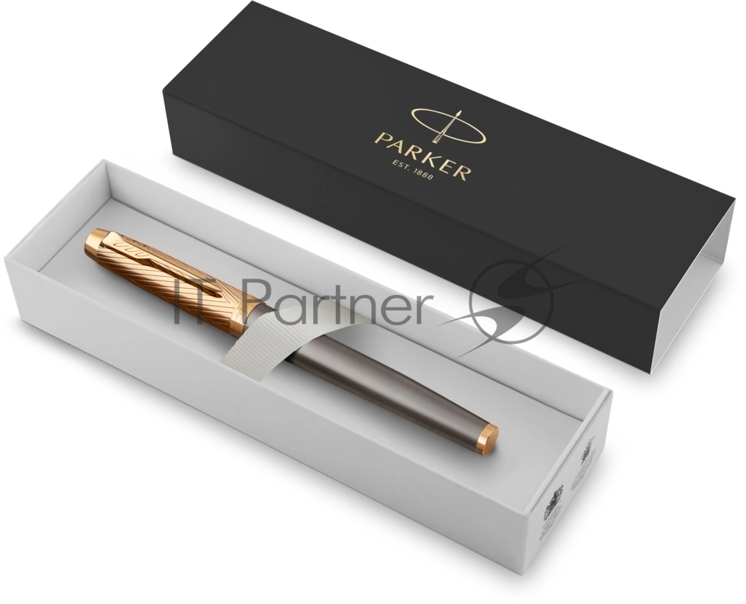 Ручка роллер Parker IM Premium Pioneers T329 (2200955) Arrow Grey GT, F, черные чернила, подарочная коробка